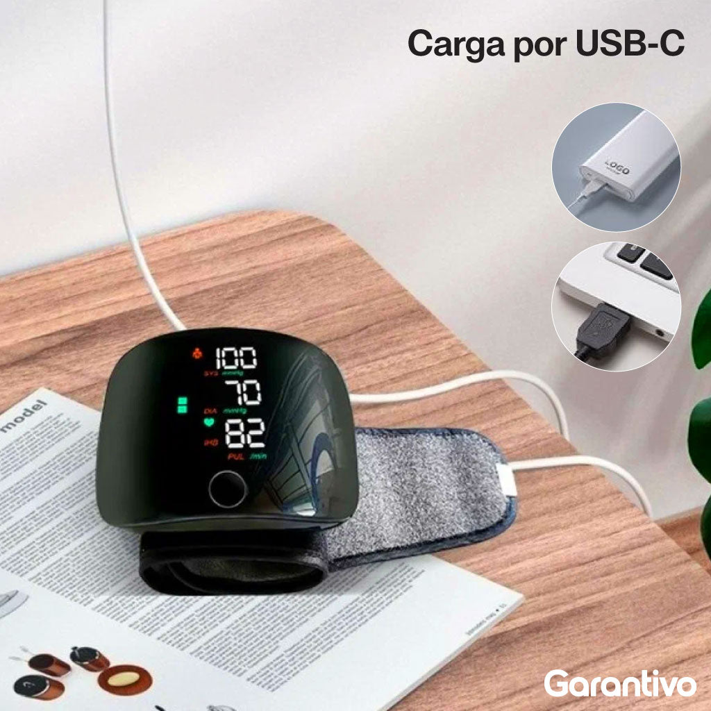 Tensiómetro digital de muñeca con monitor cardíaco inteligente