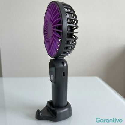 Mini ventilador portátil recargable con pantalla digital