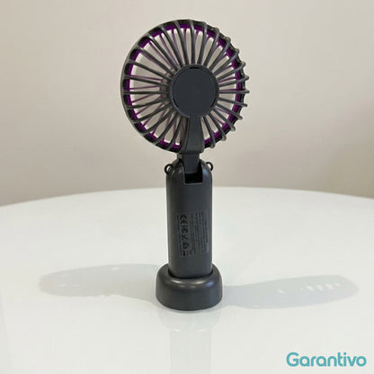 Mini ventilador portátil recargable con pantalla digital