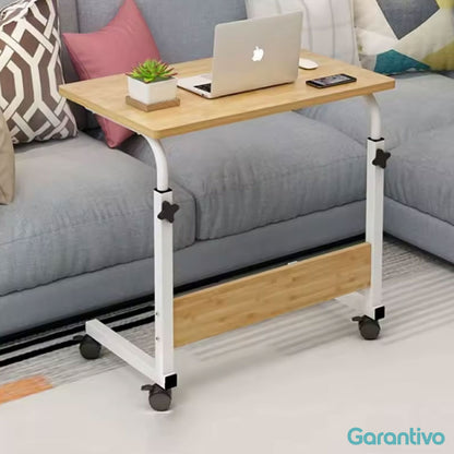 Mesa auxiliar ajustable con ruedas para cama y sofá