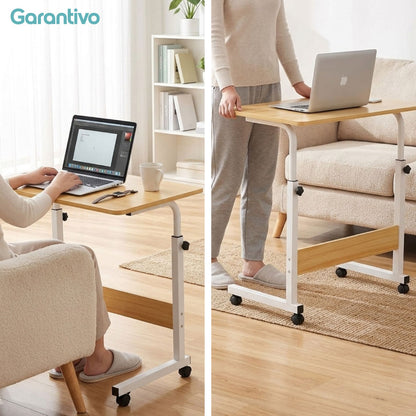 Mesa auxiliar ajustable con ruedas para cama y sofá