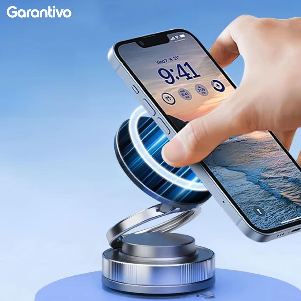 Soporte magnético para teléfono con ventosa y rotación 360°