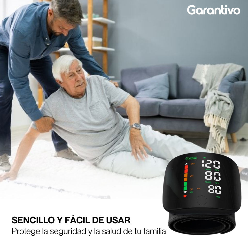 Tensiómetro digital de muñeca con monitor cardíaco inteligente