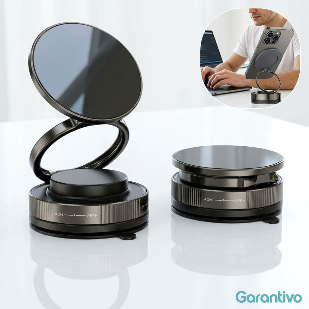 Soporte magnético para teléfono con ventosa y rotación 360°