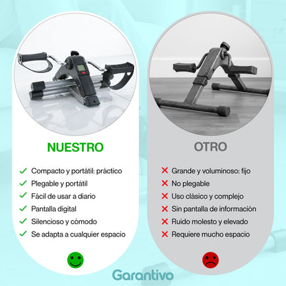 Mini Bicicleta de Ejercicio de Pedal con Resistencia Ajustable y Pantalla Digital