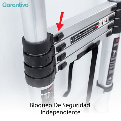 Escalera telescópica de aluminio para trabajos en altura seguros y sin riesgo