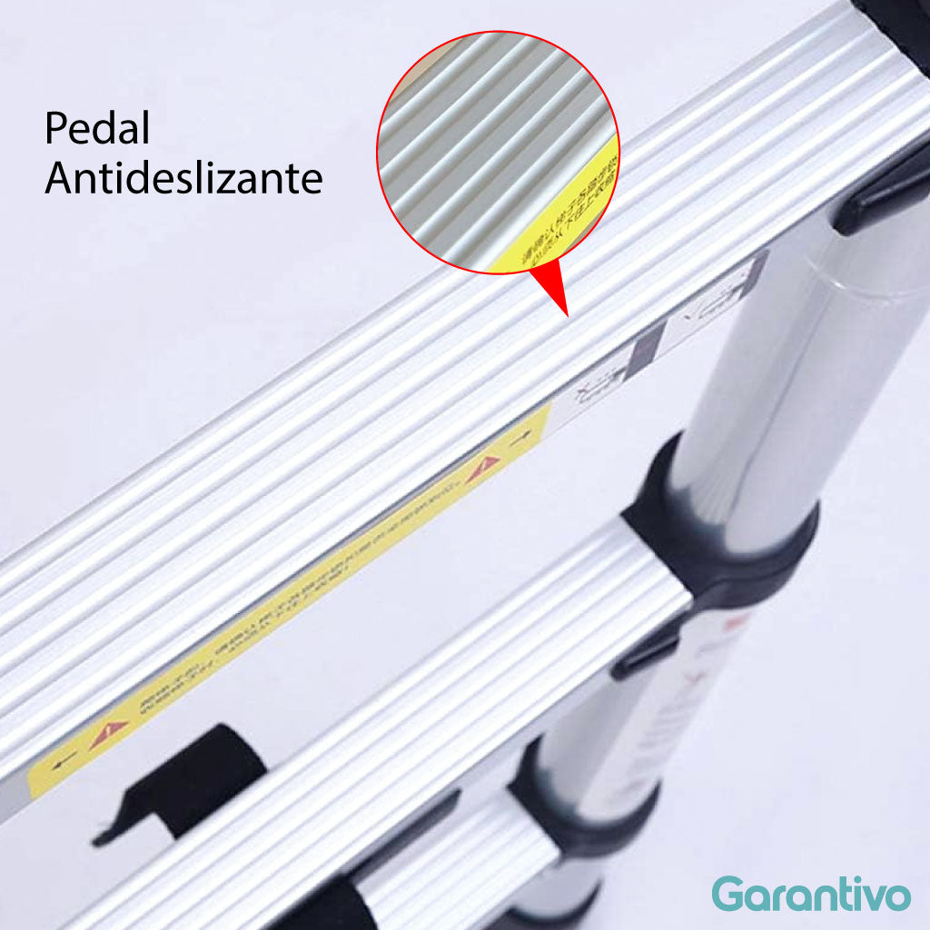 Escalera telescópica de aluminio para trabajos en altura seguros y sin riesgo
