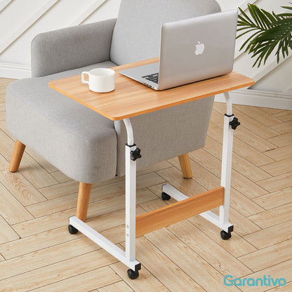 Mesa auxiliar ajustable con ruedas para cama y sofá
