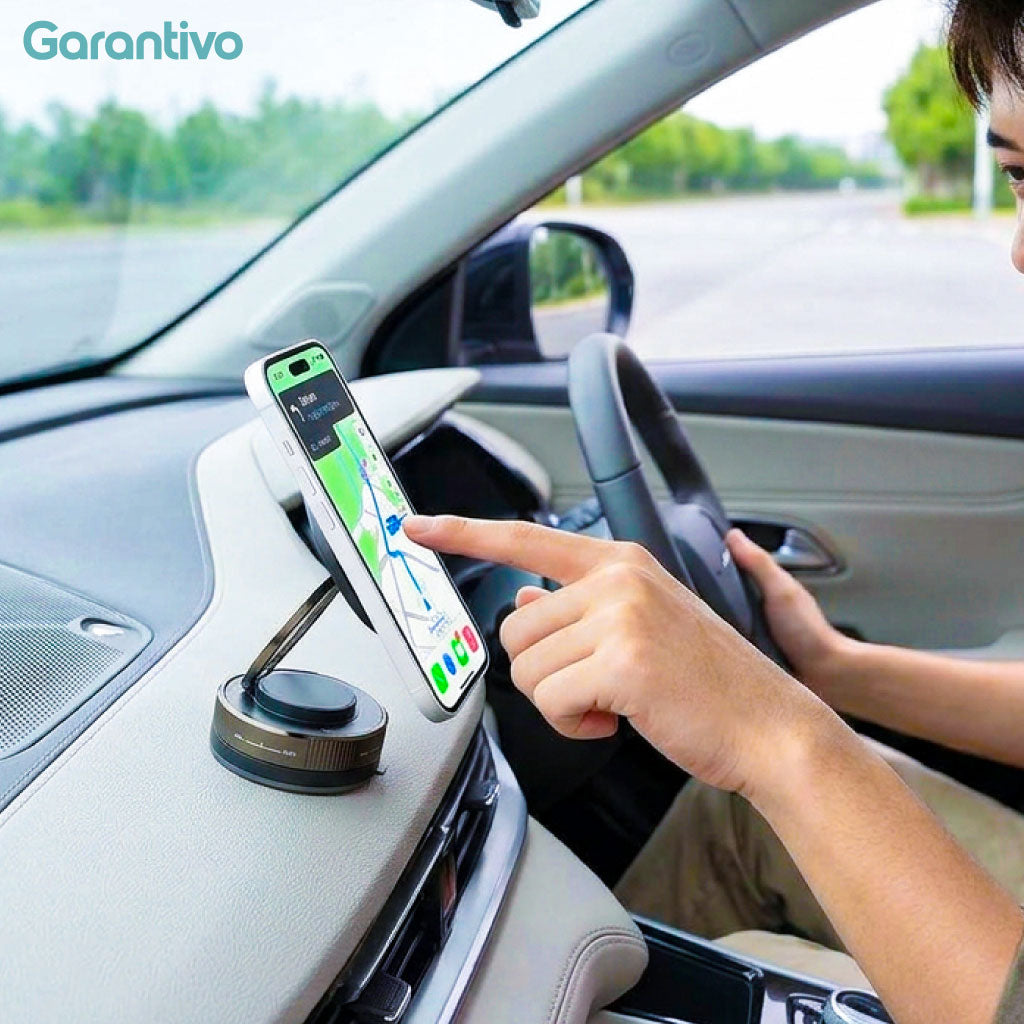 Soporte magnético para teléfono con ventosa y rotación 360°