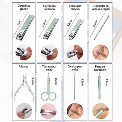 Kit profesional de manicura y pedicura para cuidado completo