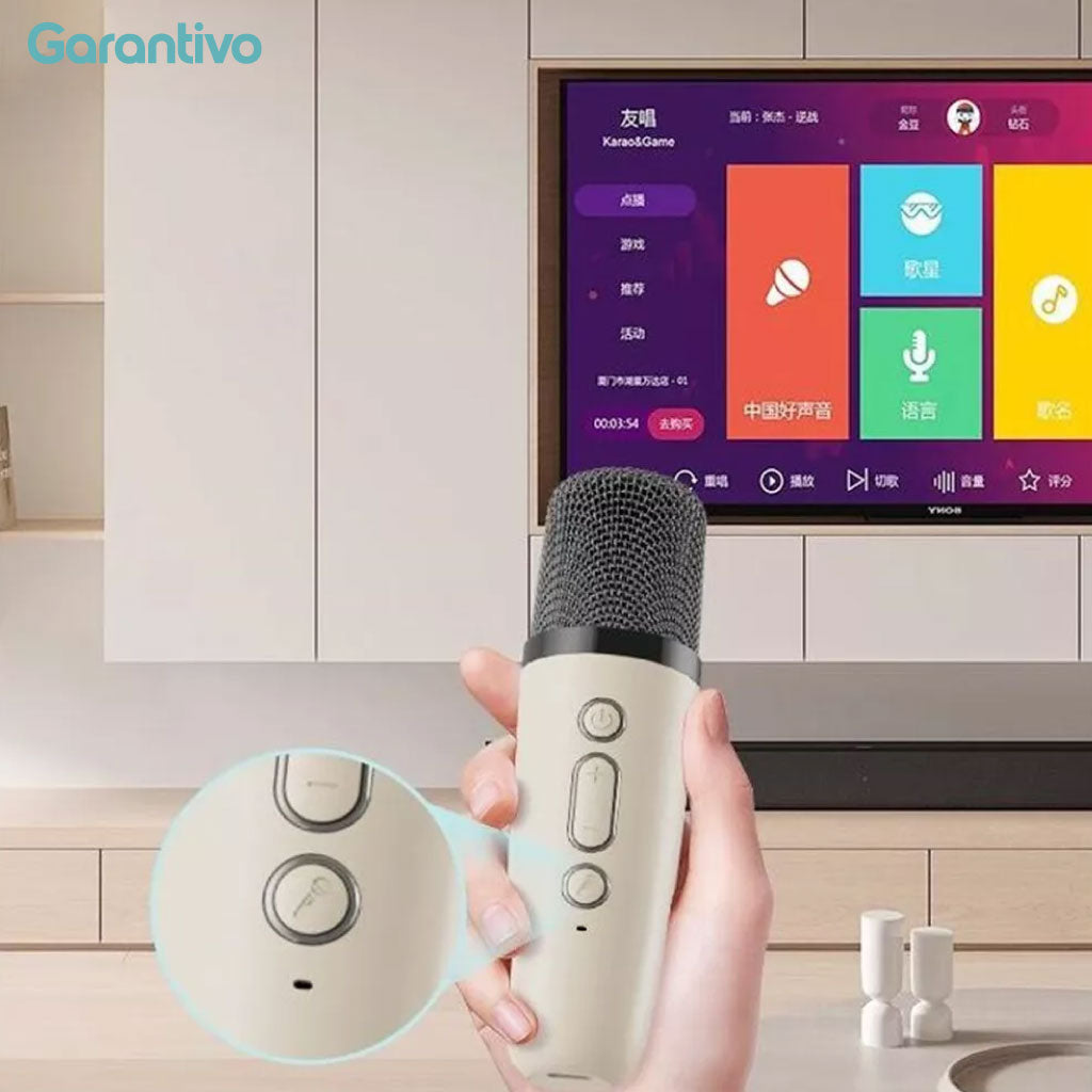 Karaoke portátil inalámbrico con 2 micrófonos