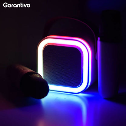 Karaoke portátil inalámbrico con 2 micrófonos