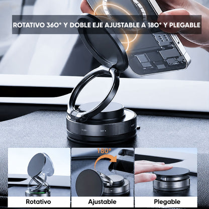 Soporte magnético para teléfono con ventosa y rotación 360°