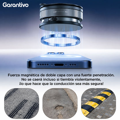 Soporte magnético para teléfono con ventosa y rotación 360°