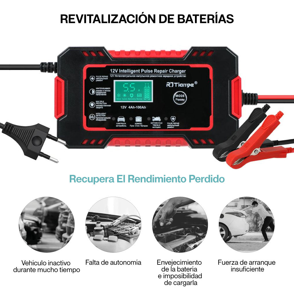 Cargador de baterías automático inteligente y versátil (12V)